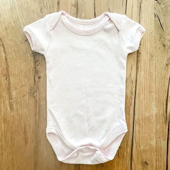 Pact Light Pink Short Sleeve Bodysuit Size 0-3M - Picture 1 of 3